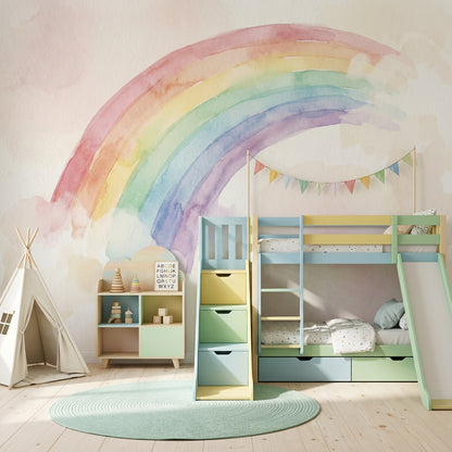 Cloudy Sky Wallpaper Watercolor Texture Cloudy Sky Removable Wall Decor