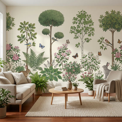 Botanical Wallpaper Woodland Removable Garden Landscape Wall Decor