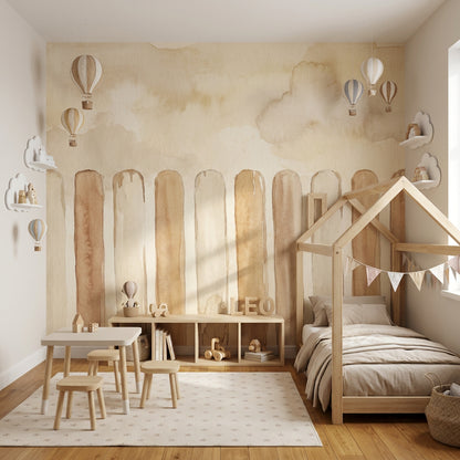 Abstract Wallpaper Watercolor Striped Removable Wall Decor