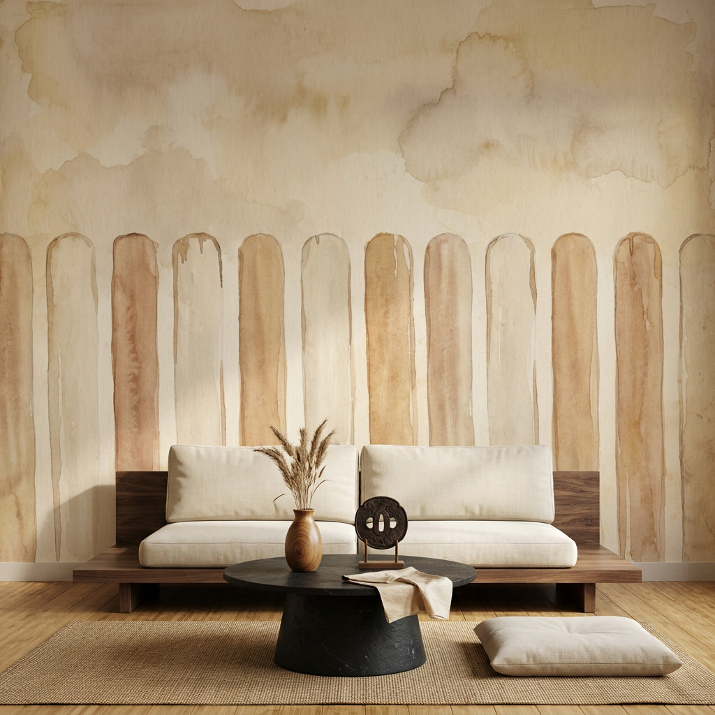Abstract Wallpaper Watercolor Striped Removable Wall Decor