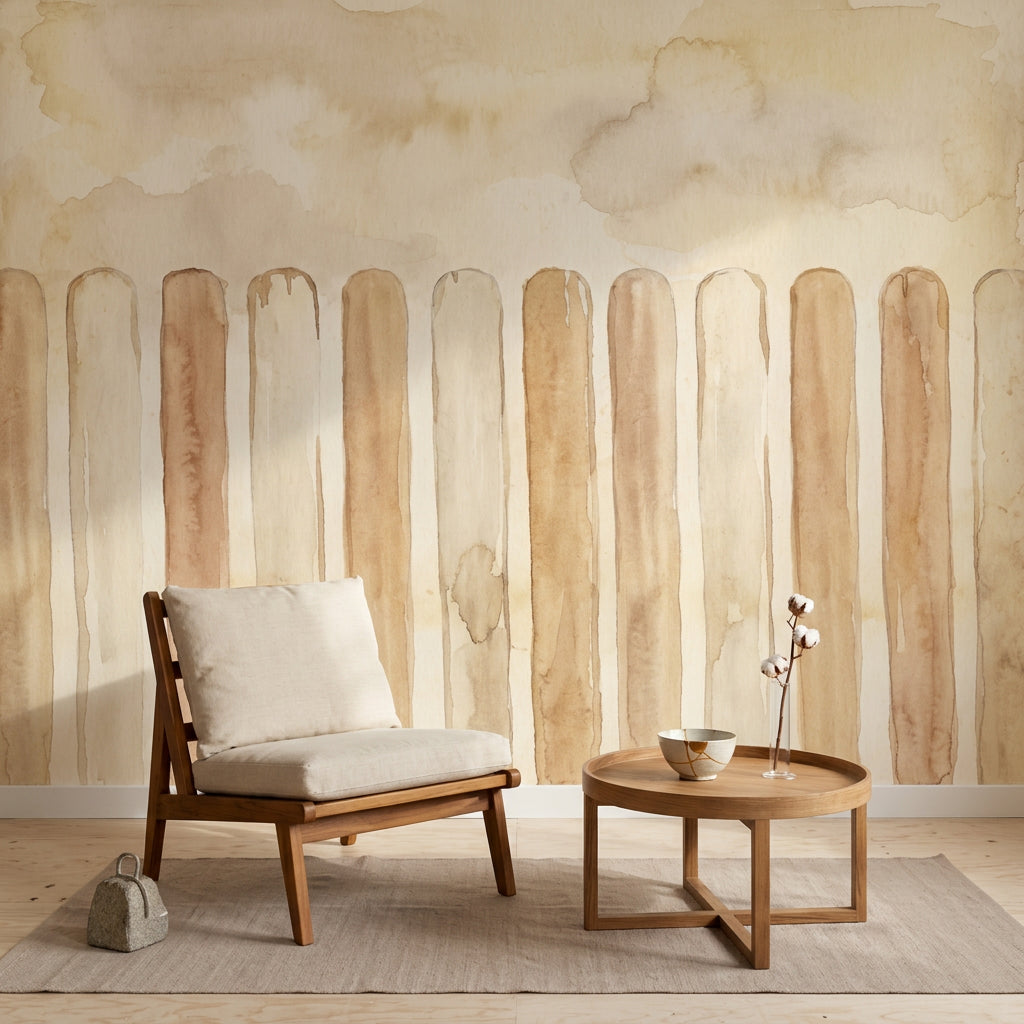 Abstract Wallpaper Watercolor Striped Removable Wall Decor