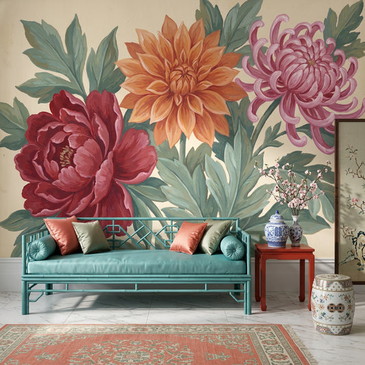 Vintage Wallpaper Floral Botanical Removable Wall Decor