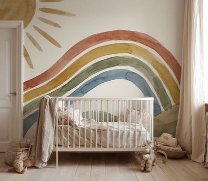 Watercolor Texture Wallpaper Hand Painted Soft Wash Removable Wall Decor