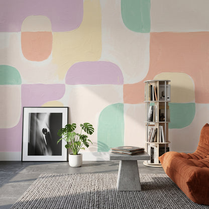 White Background Wallpaper Minimal Modern Wall Mural