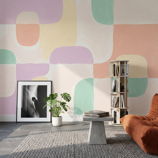 White Background Wallpaper Minimal Modern Wall Mural