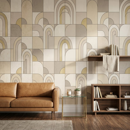 Geometric Wallpaper Arches Art Deco Removable Wall Decor