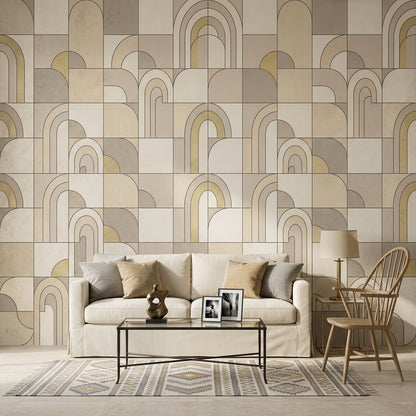 Geometric Wallpaper Arches Art Deco Removable Wall Decor