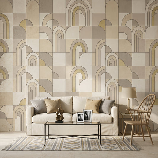 Geometric Wallpaper Arches Art Deco Removable Wall Decor