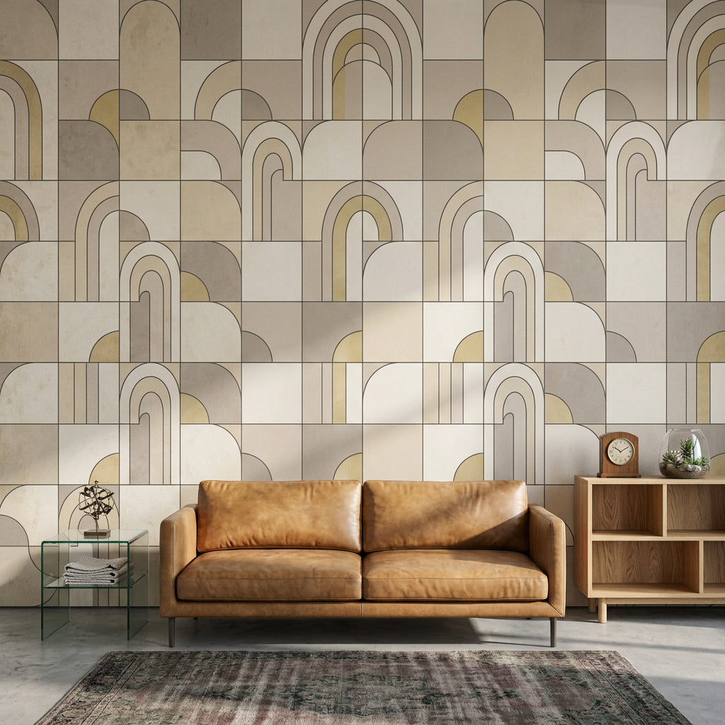 Geometric Wallpaper Arches Art Deco Removable Wall Decor