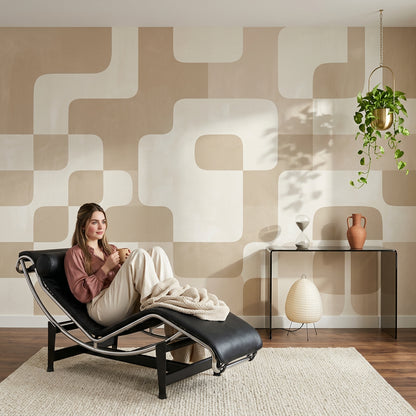 Mid Century Modern Wallpaper Retro Minimalist Wall Mural