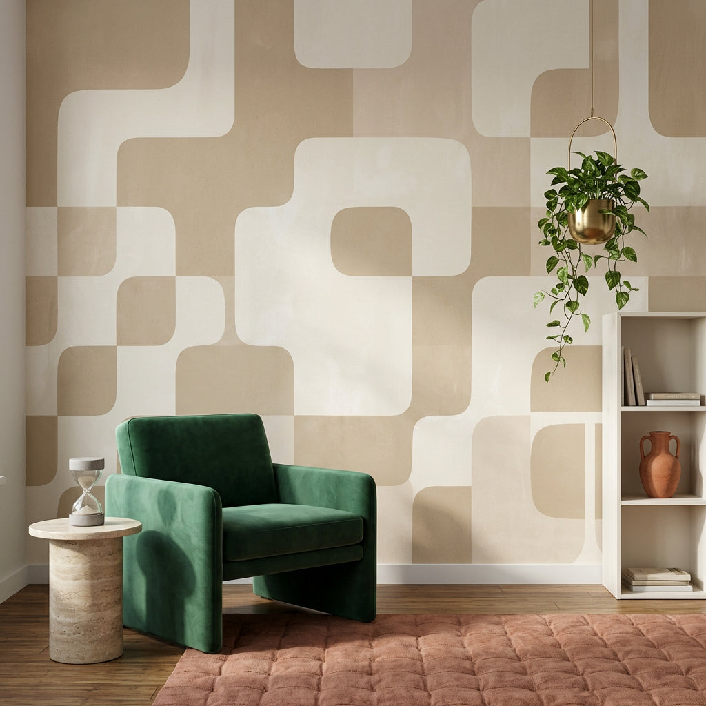 Mid Century Modern Wallpaper Retro Minimalist Wall Mural