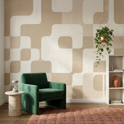 Mid Century Modern Wallpaper Retro Minimalist Wall Mural