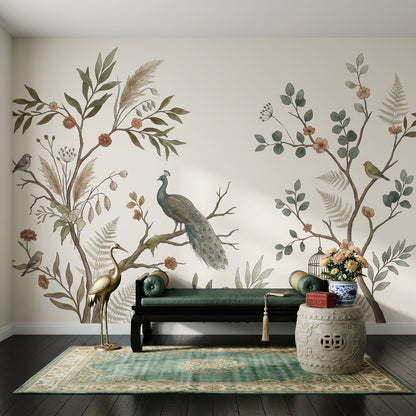 Muted Green Wallpaper Sage Green Teal Wall Mural
