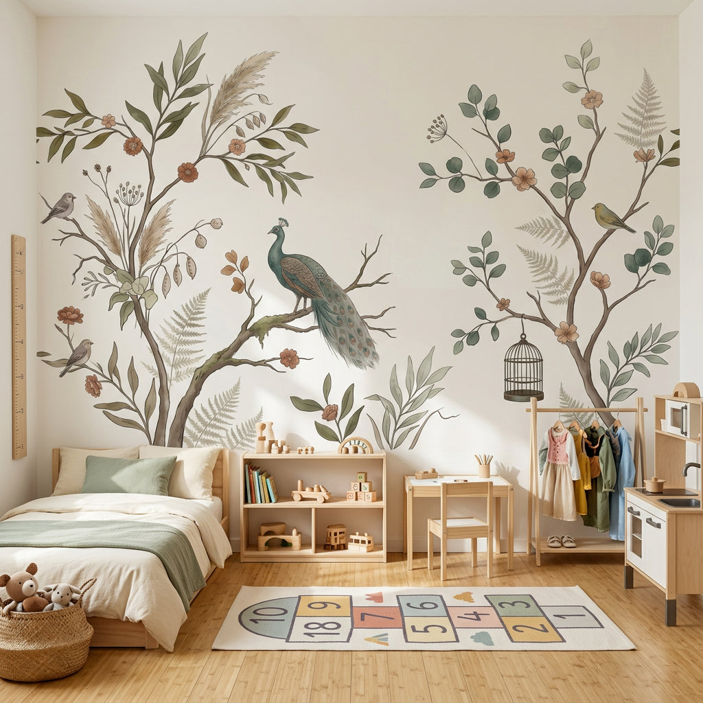 Muted Green Wallpaper Sage Green Teal Wall Mural