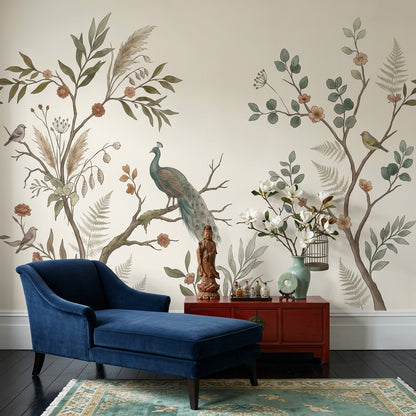 Muted Green Wallpaper Sage Green Teal Wall Mural