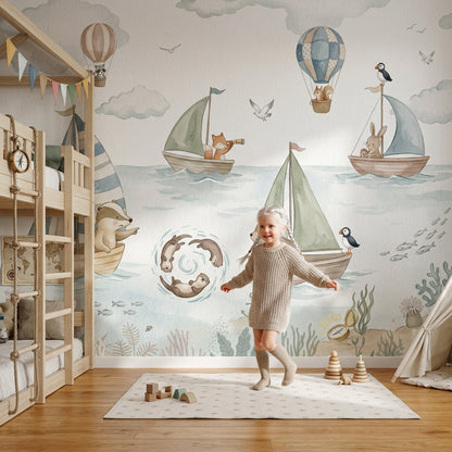 Watercolor Texture Wallpaper Nautical Ocean Removable Wall Decor