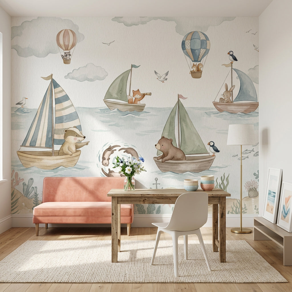 Watercolor Texture Wallpaper Nautical Ocean Removable Wall Decor