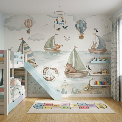 Watercolor Texture Wallpaper Nautical Ocean Removable Wall Decor