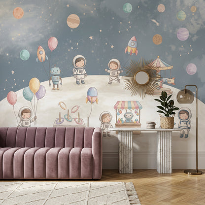 Astronaut Kids Wallpaper Planets Removable Stars And Constellations Wall Decor