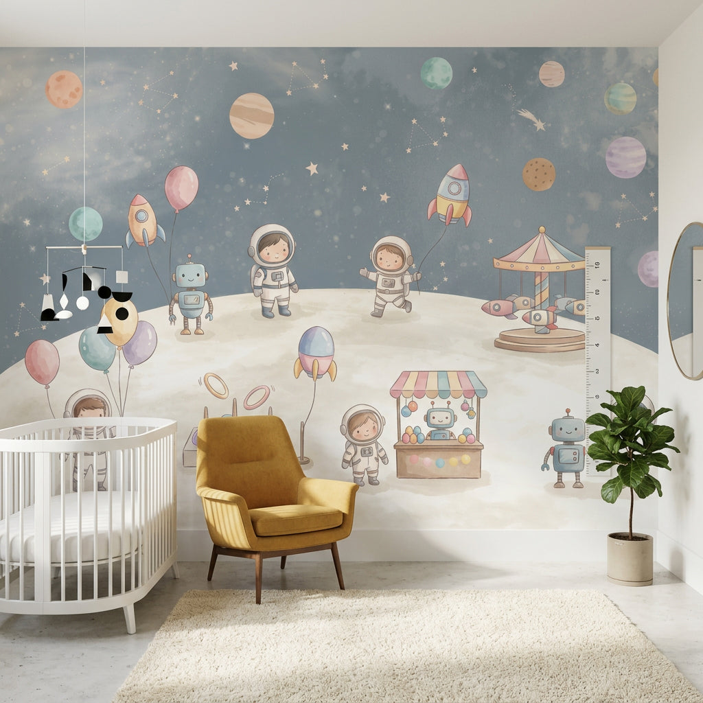 Astronaut Kids Wallpaper Planets Removable Stars And Constellations Wall Decor