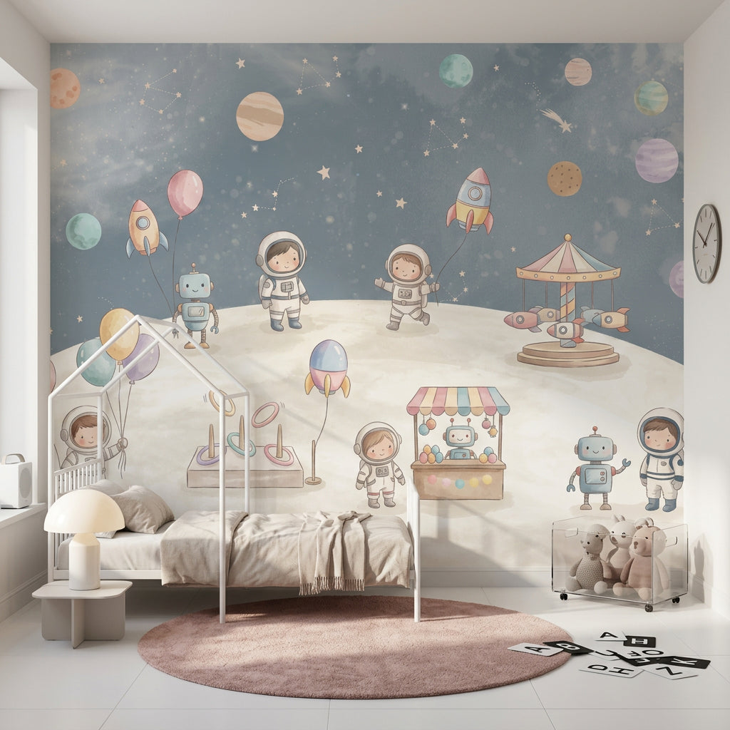 Astronaut Kids Wallpaper Planets Removable Stars And Constellations Wall Decor