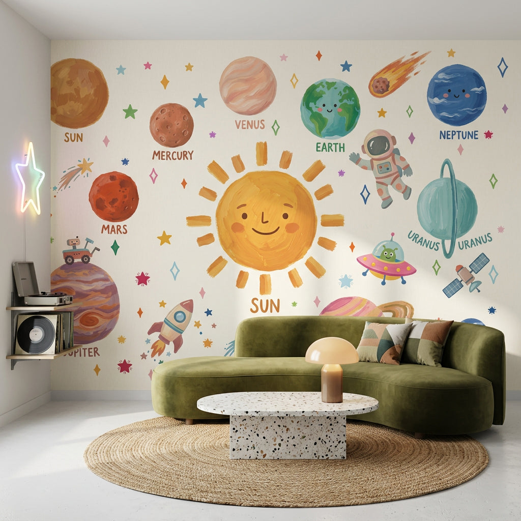 Astronaut Floating Wallpaper Space Galaxy Removable Wall Decor