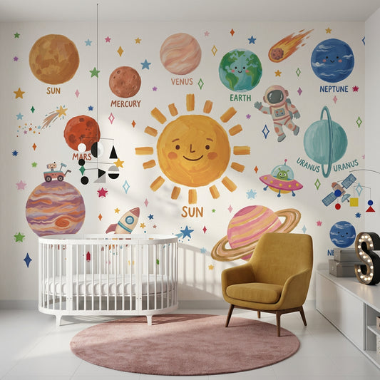 Astronaut Floating Wallpaper Space Galaxy Removable Wall Decor