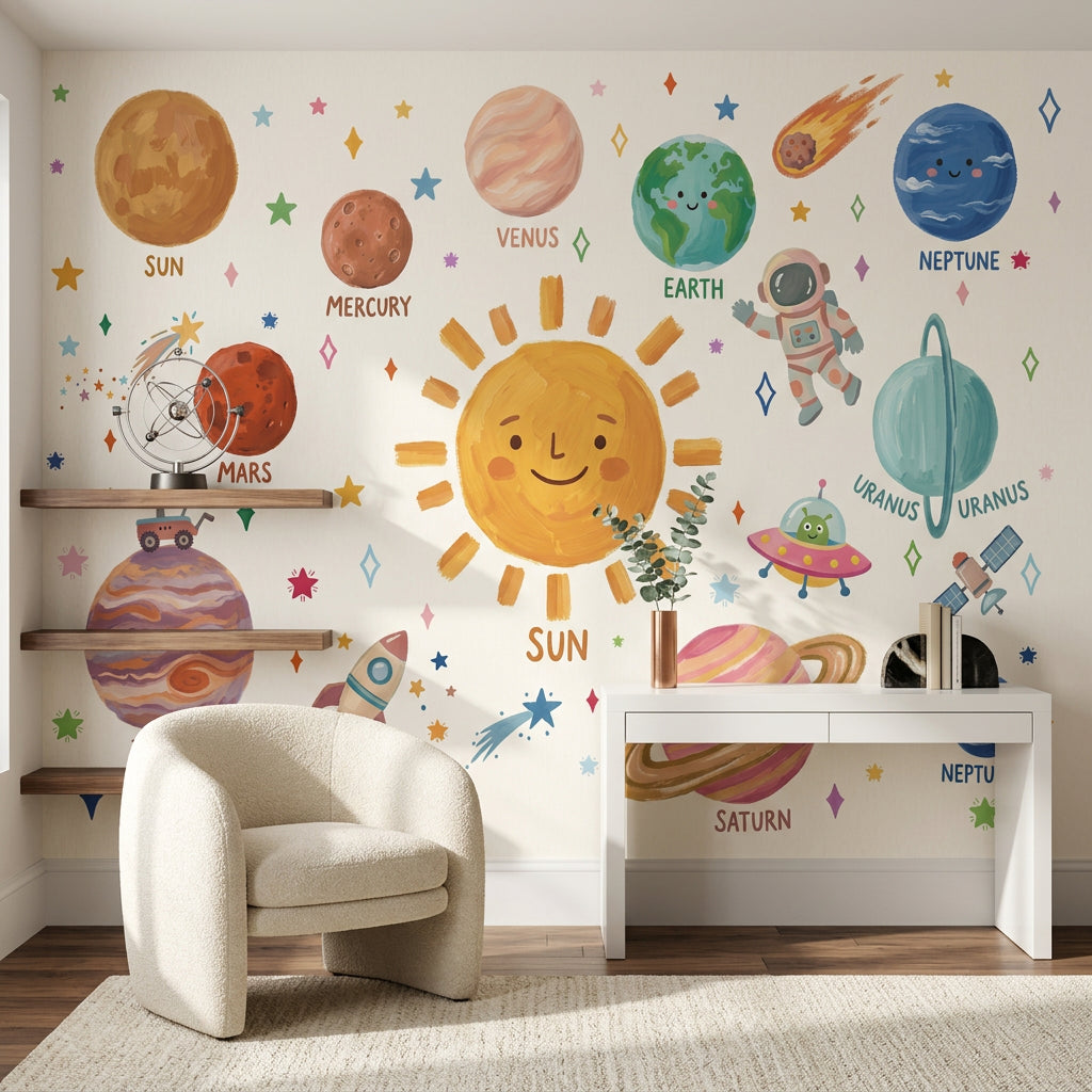 Astronaut Floating Wallpaper Space Galaxy Removable Wall Decor
