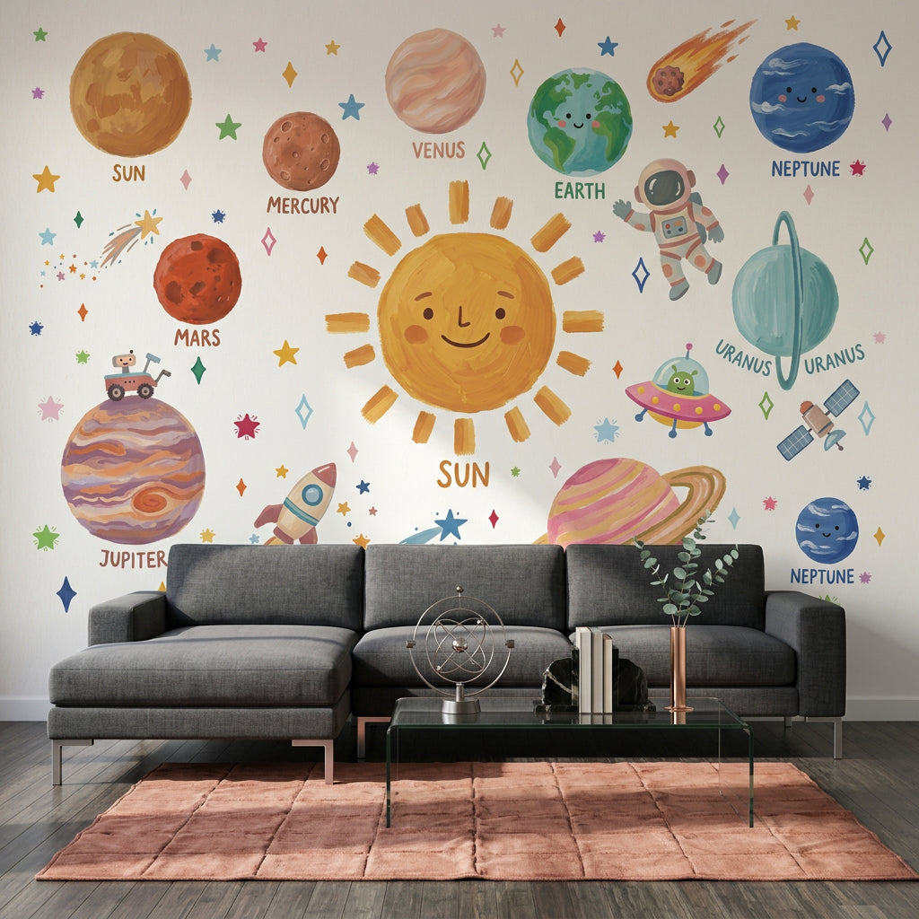 Astronaut Floating Wallpaper Space Galaxy Removable Wall Decor