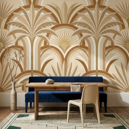 Art Deco Wallpaper Geometric Arches Sunburst Fan Wall Mural