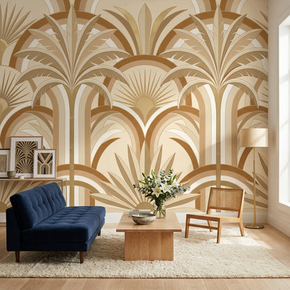Art Deco Wallpaper Geometric Arches Sunburst Fan Wall Mural