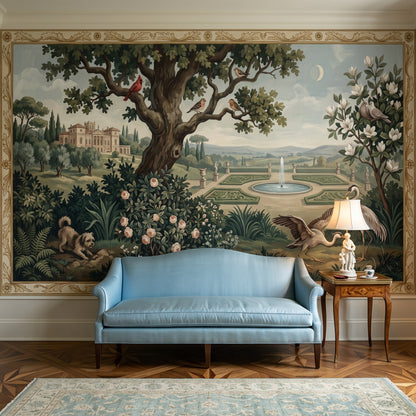 Pastoral Landscape Wallpaper Formal Garden Vintage Mural Wall Mural