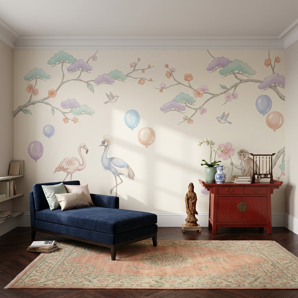 Watercolor Wallpaper Pastel Whimsical Wall Mural