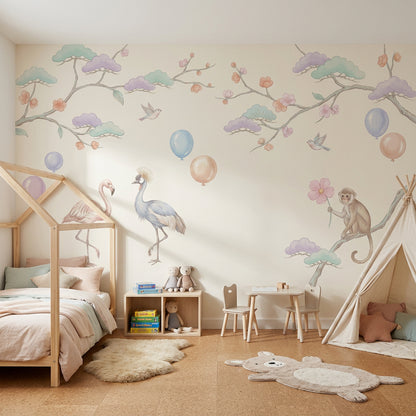 Watercolor Wallpaper Pastel Whimsical Wall Mural
