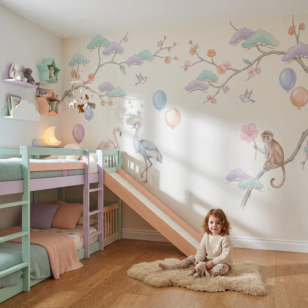 Watercolor Wallpaper Pastel Whimsical Wall Mural