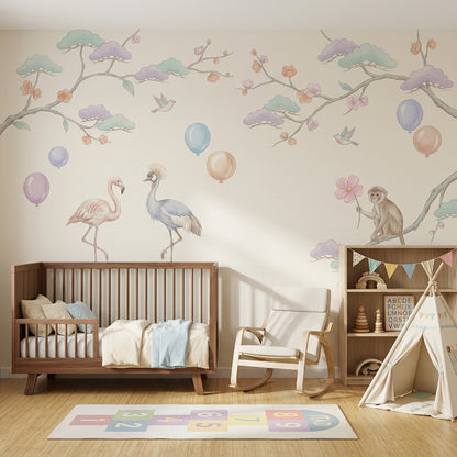 Watercolor Wallpaper Pastel Whimsical Wall Mural