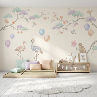 Watercolor Wallpaper Pastel Whimsical Wall Mural