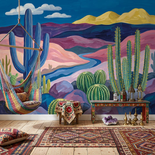 Desert Landscape Wallpaper Cactus Southwestern Wall Mural