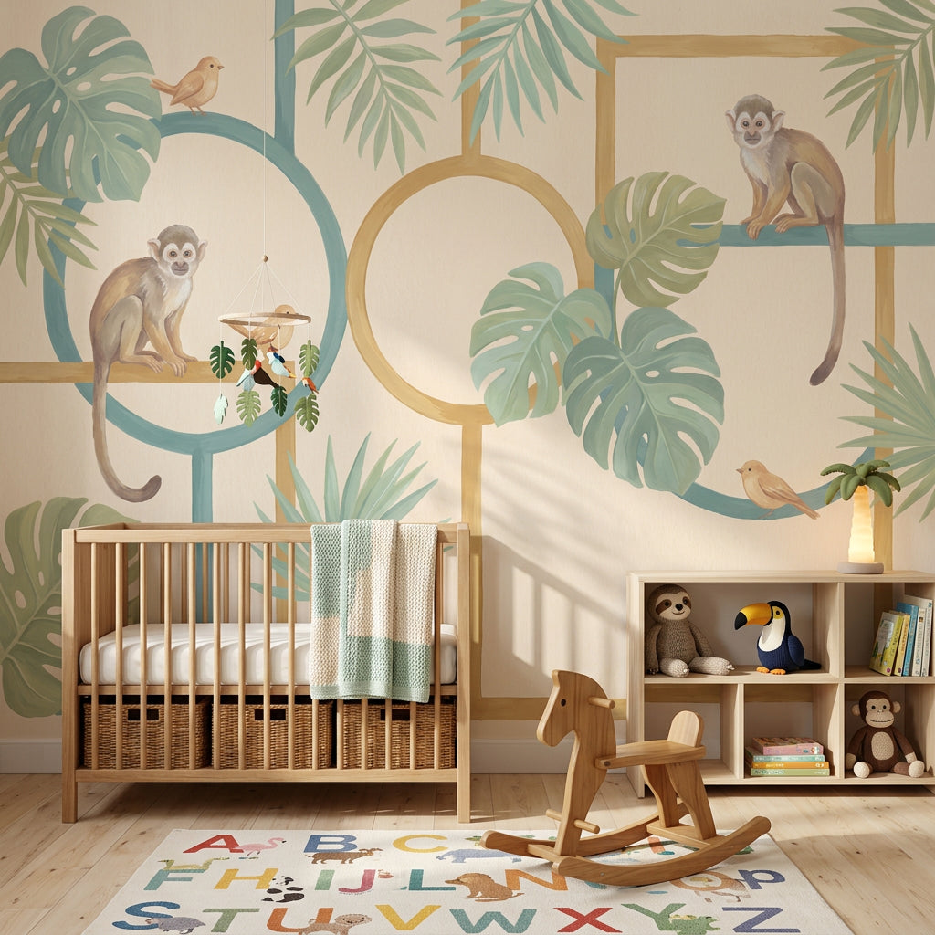 Jungle Vibe Wallpaper Tropical Monkey Wall Mural