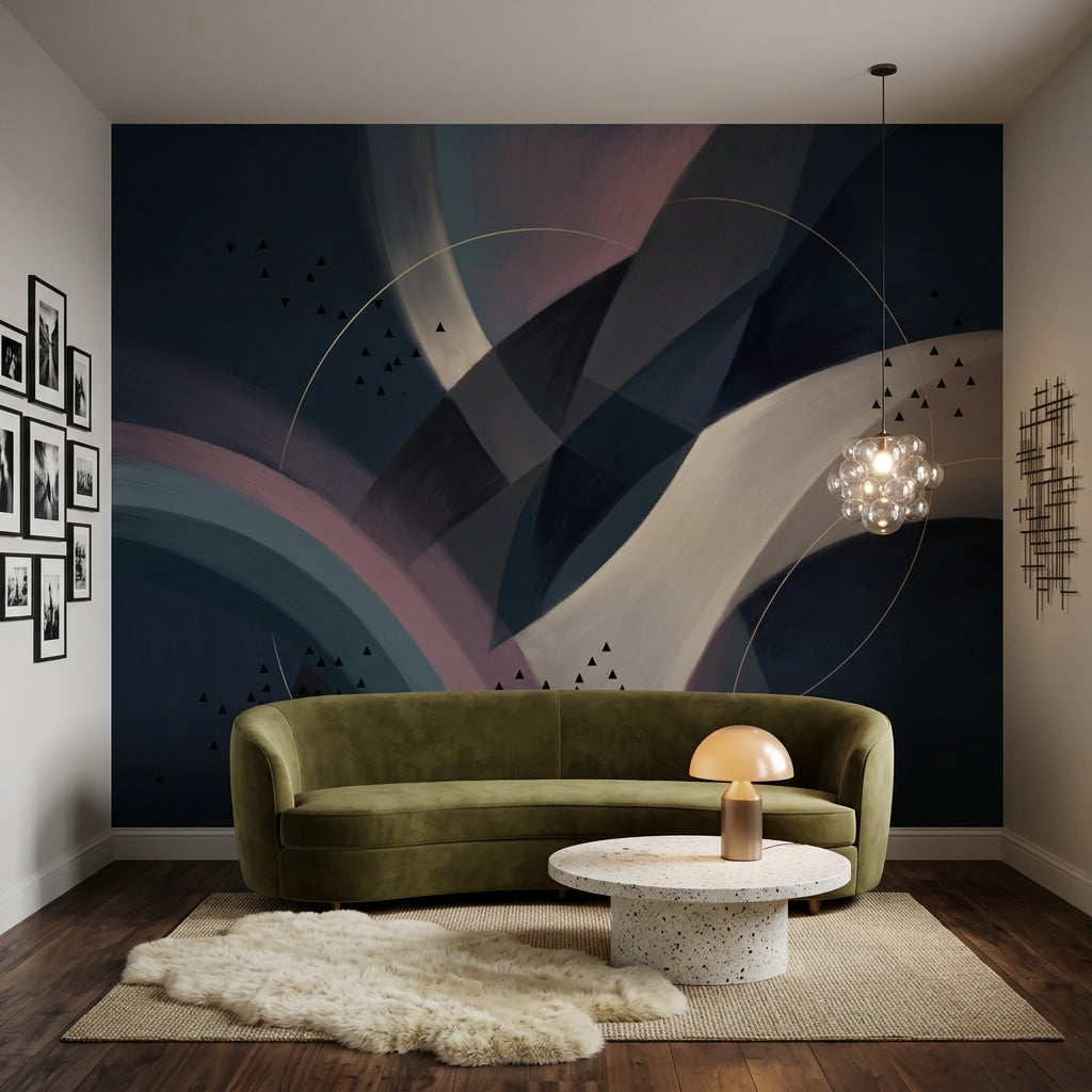 Mid Century Modern Wallpaper Contemporary Removable Geometric Wall Decor