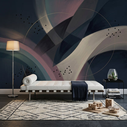 Mid Century Modern Wallpaper Contemporary Removable Geometric Wall Decor