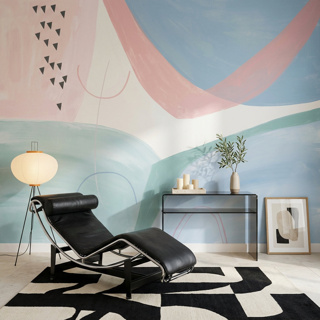 Abstract Wallpaper Pastel Geometric Wall Mural