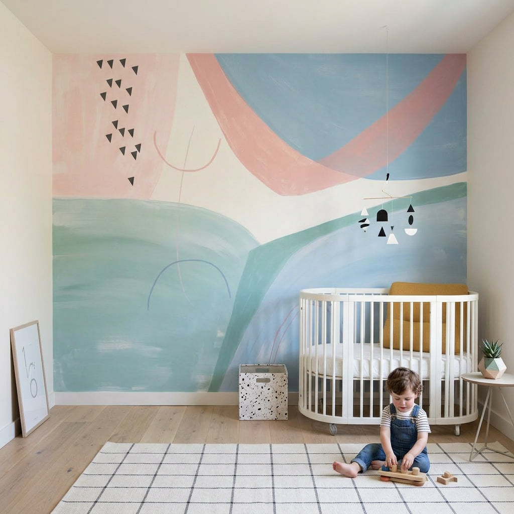 Abstract Wallpaper Pastel Geometric Wall Mural