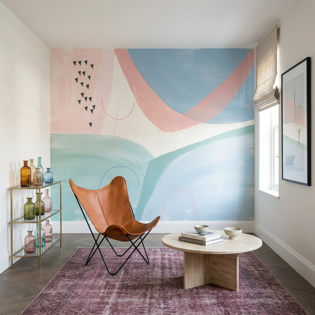 Abstract Wallpaper Pastel Geometric Wall Mural