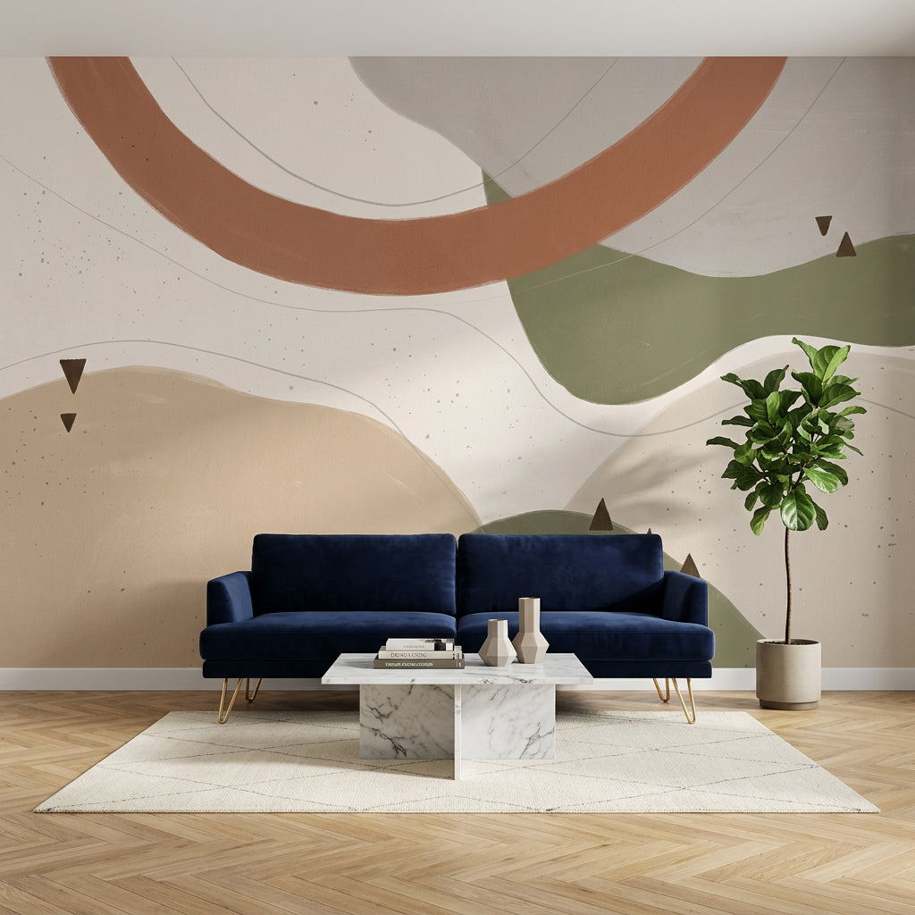 White Background Wallpaper Topographic Map Removable Wall Decor