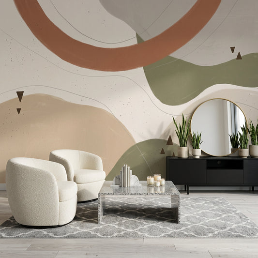 White Background Wallpaper Topographic Map Removable Wall Decor