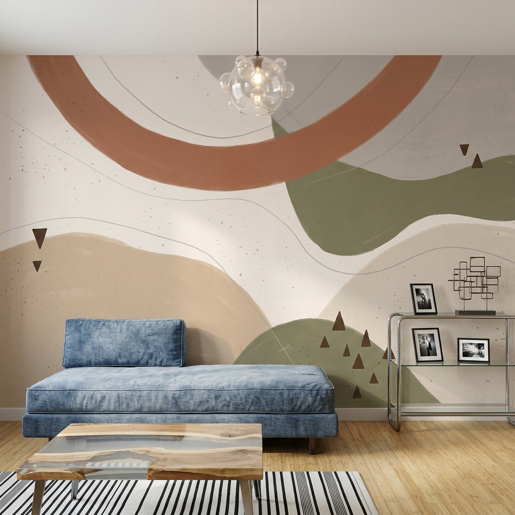 White Background Wallpaper Topographic Map Removable Wall Decor