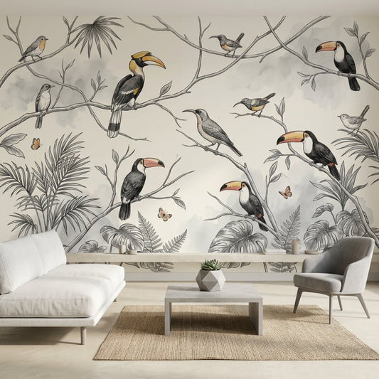 Tropical Birds Wallpaper Exotic Birds Jungle Birds Wall Mural