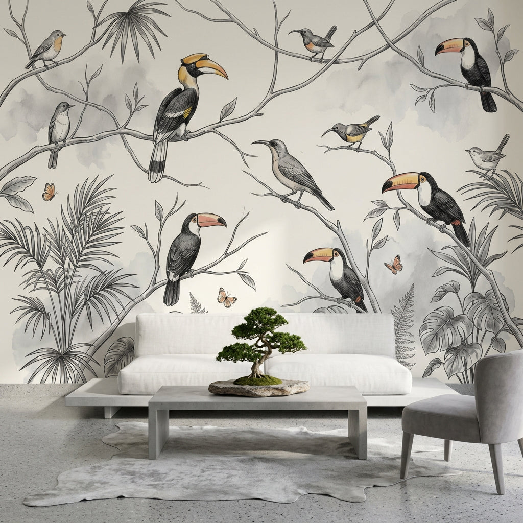 Tropical Birds Wallpaper Exotic Birds Jungle Birds Wall Mural