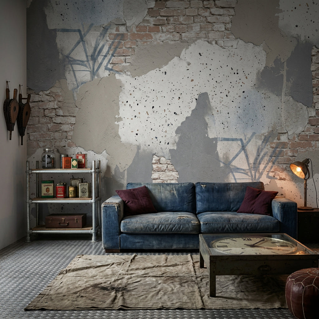 Concrete Texture Wallpaper Scenic Landscape Urban Industrial Wall Mural